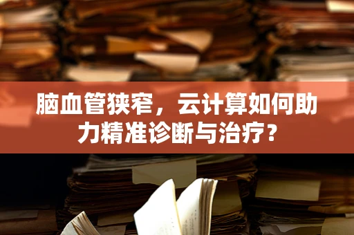 脑血管狭窄，云计算如何助力精准诊断与治疗？