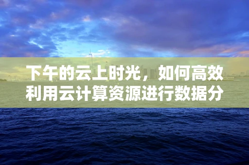 下午的云上时光，如何高效利用云计算资源进行数据分析？