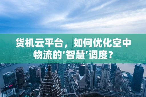 货机云平台，如何优化空中物流的‘智慧’调度？