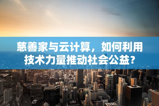 慈善家与云计算，如何利用技术力量推动社会公益？