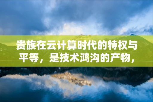 贵族在云计算时代的特权与平等，是技术鸿沟的产物，还是服务定制的体现？