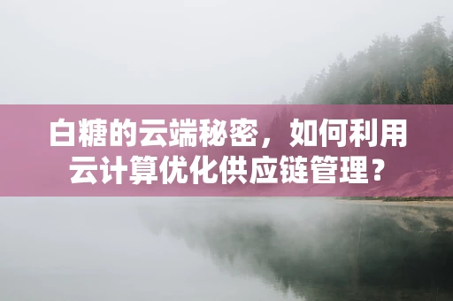 白糖的云端秘密，如何利用云计算优化供应链管理？