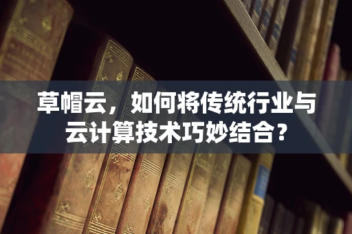 草帽云，如何将传统行业与云计算技术巧妙结合？