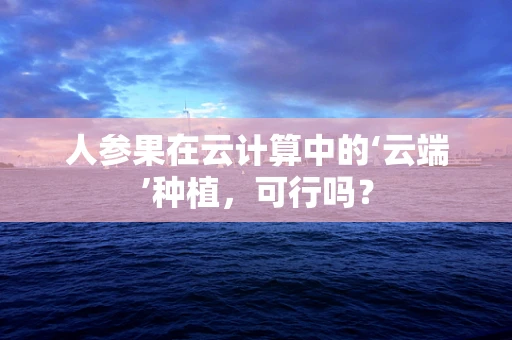 人参果在云计算中的‘云端’种植，可行吗？