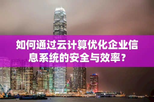 如何通过云计算优化企业信息系统的安全与效率？