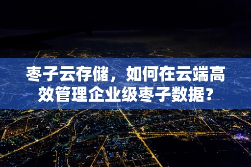 枣子云存储，如何在云端高效管理企业级枣子数据？