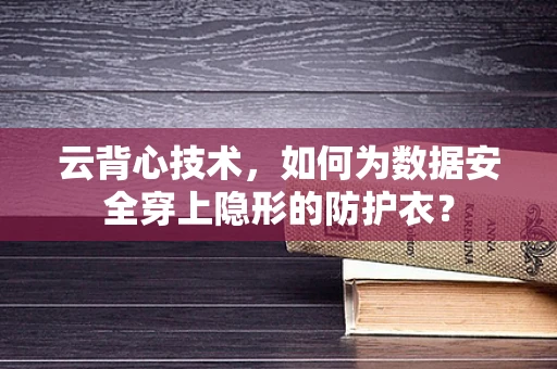 云背心技术，如何为数据安全穿上隐形的防护衣？