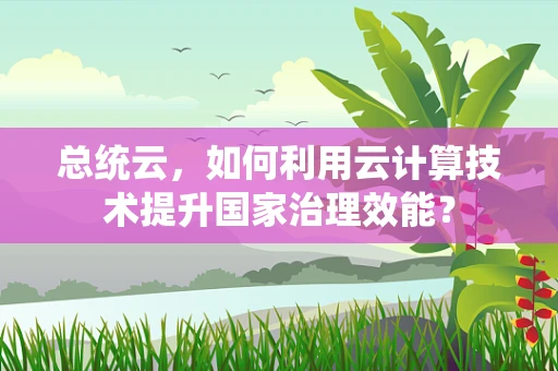 总统云，如何利用云计算技术提升国家治理效能？